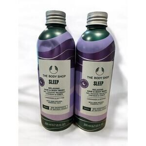 2x -The Body Shop Sleep Relaxing Hair & Body Wash Lavender & Vetiver 6.7 Oz Each